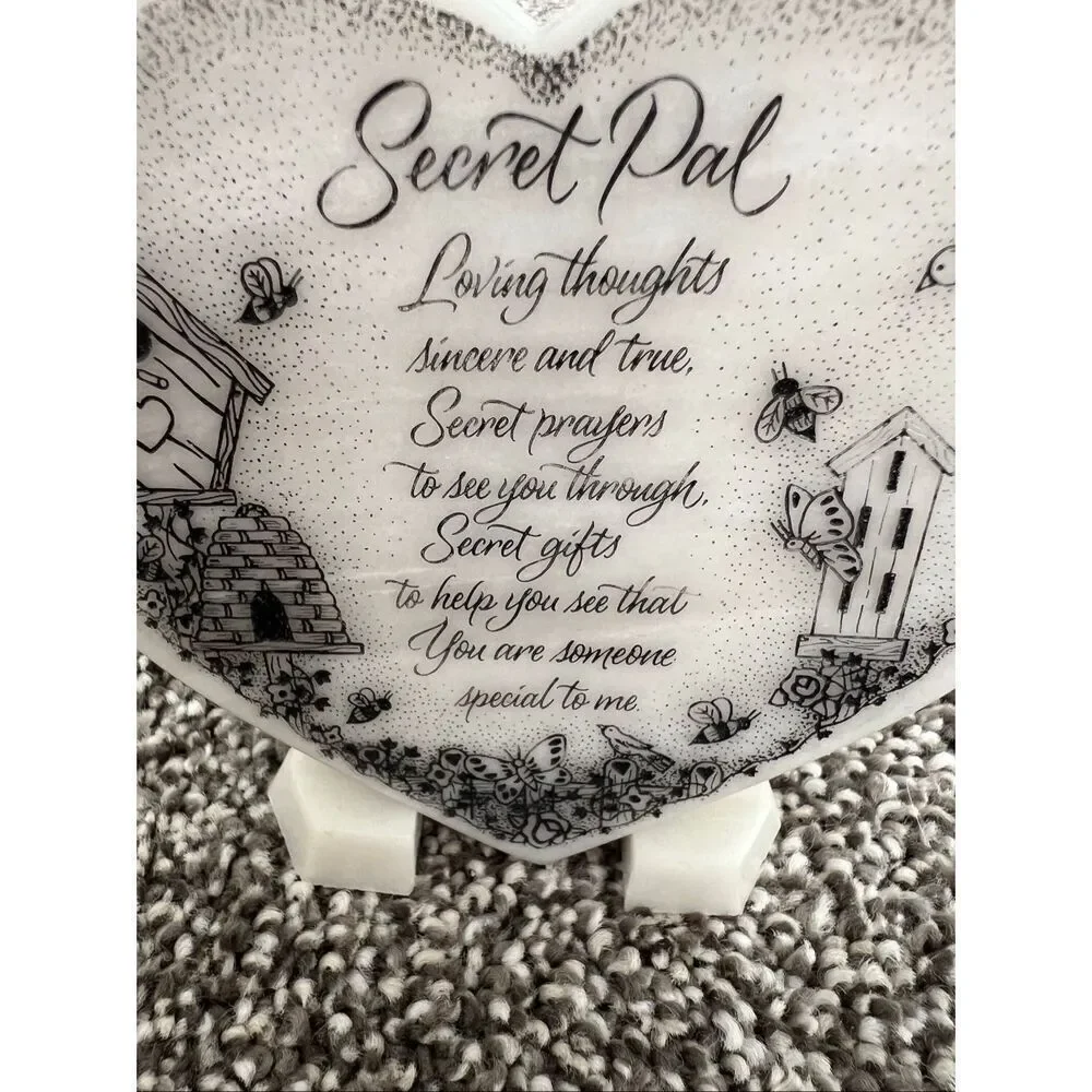 Heart-Shaped Secret Pal Plaque with stand